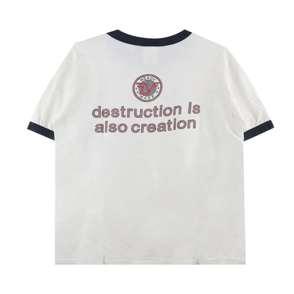 READYMADE Ringer Short-Sleeve T-Shirt 'White'
