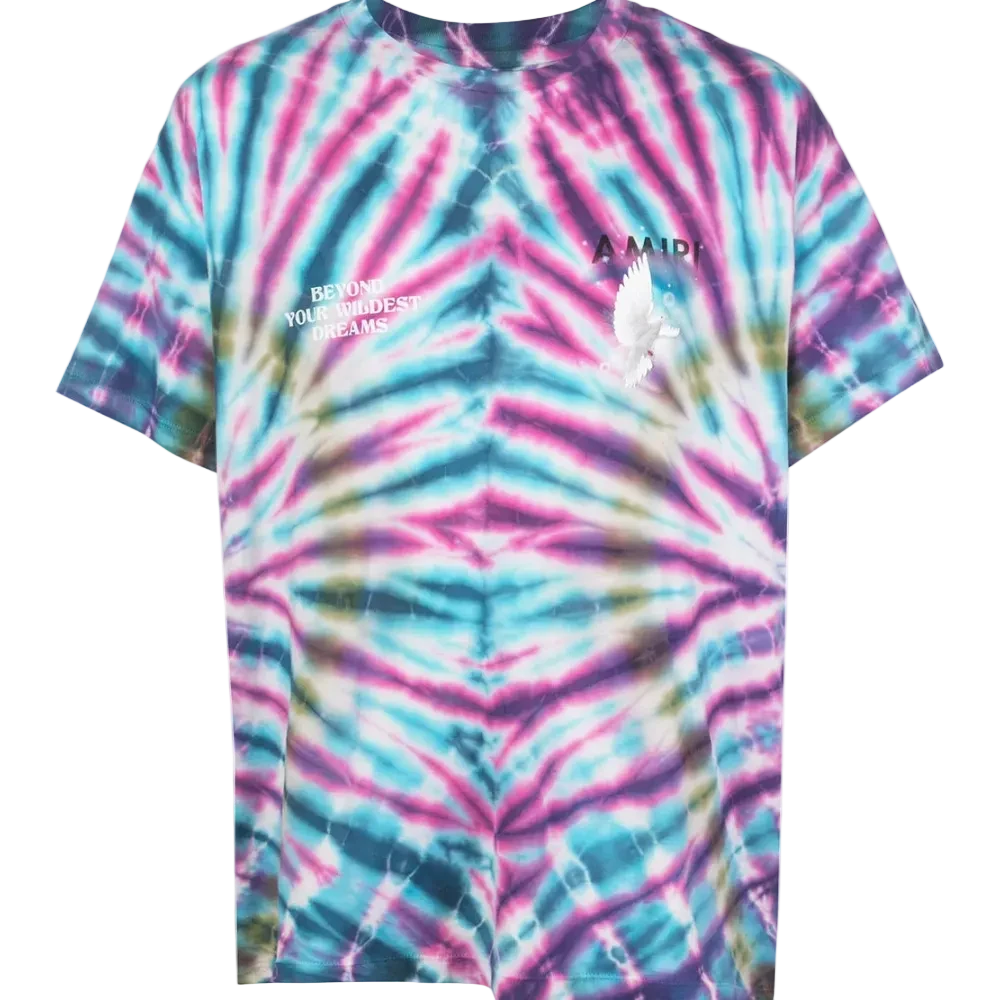 AMIRI Logo-print Tie-dyed Supima Cotton-jersey T-shirt In Multicolor