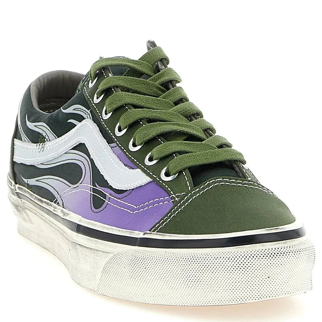 Green Vans Premium Old Skool 36 Flame Low-Tops