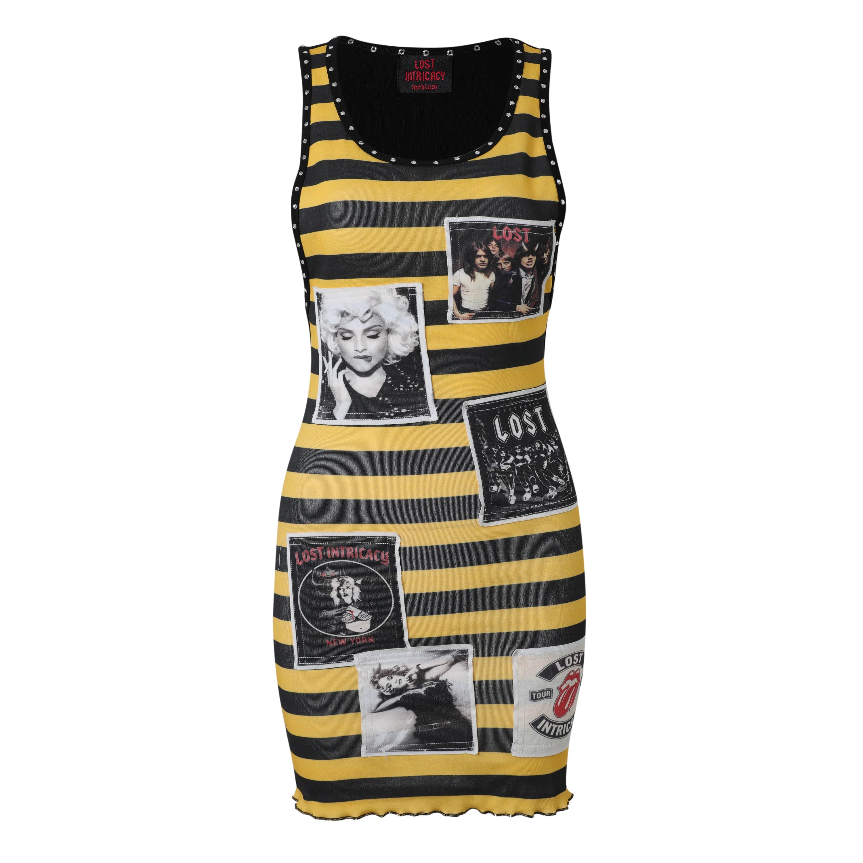 Lost Intricacy Black & Yellow Rebel Muse Dress