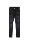 Amiri Plaid MX1 Straight Fit Jeans Aged Black/Blue Used