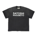 SATOSHI NAKAMOTO STENCIL LOGO T-SHIRTS