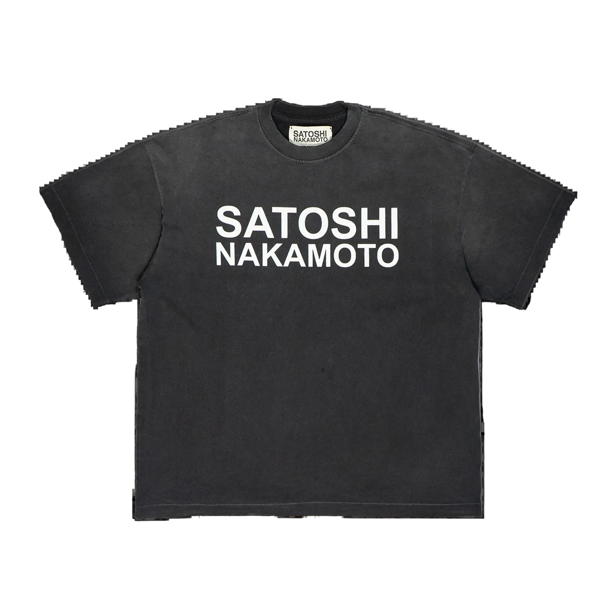 SATOSHI NAKAMOTO STENCIL LOGO T-SHIRTS