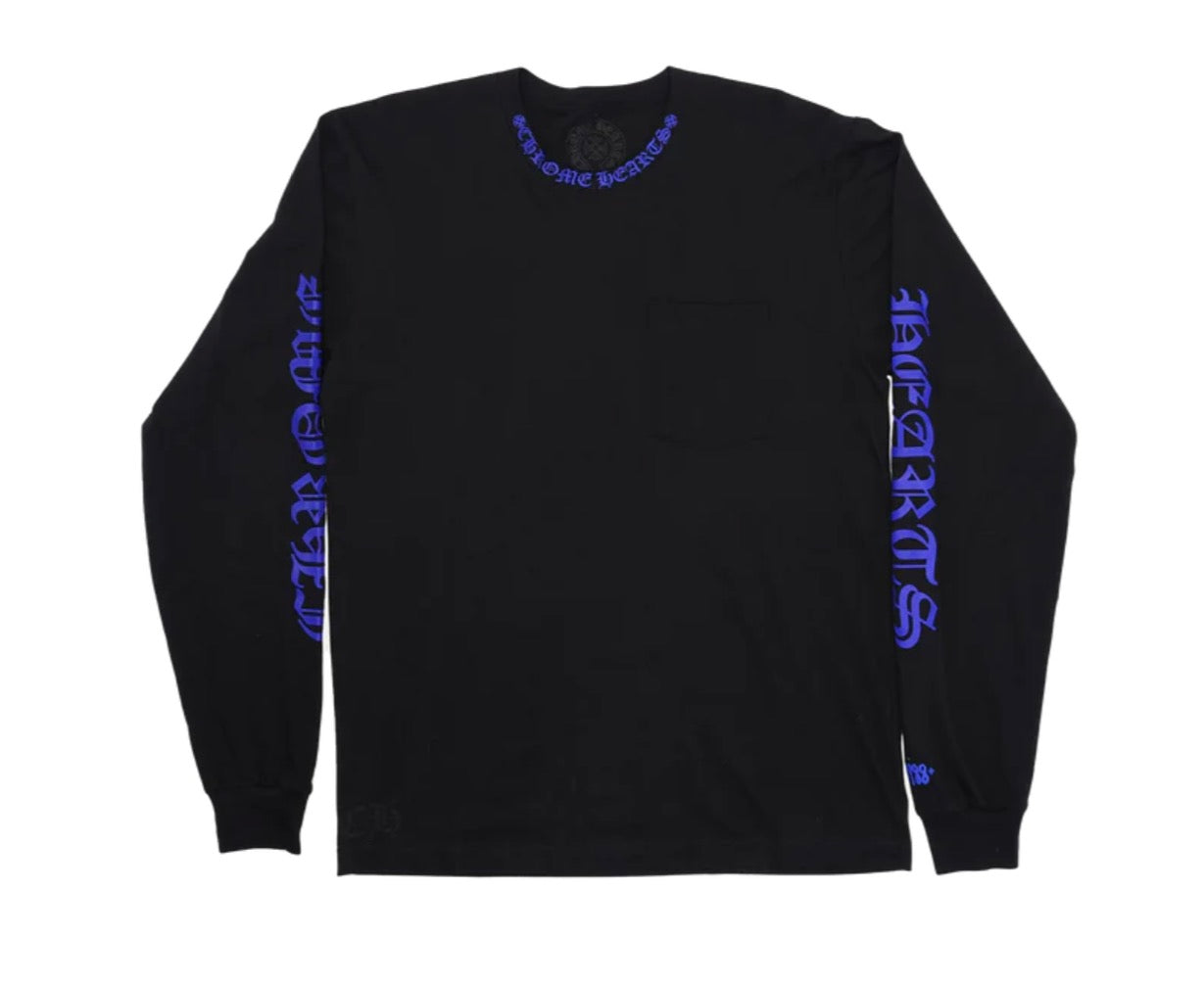 CHROME HEARTS NECK LOGO LONG SLEEVE T-SHIRT
"BLACK/BLUE"