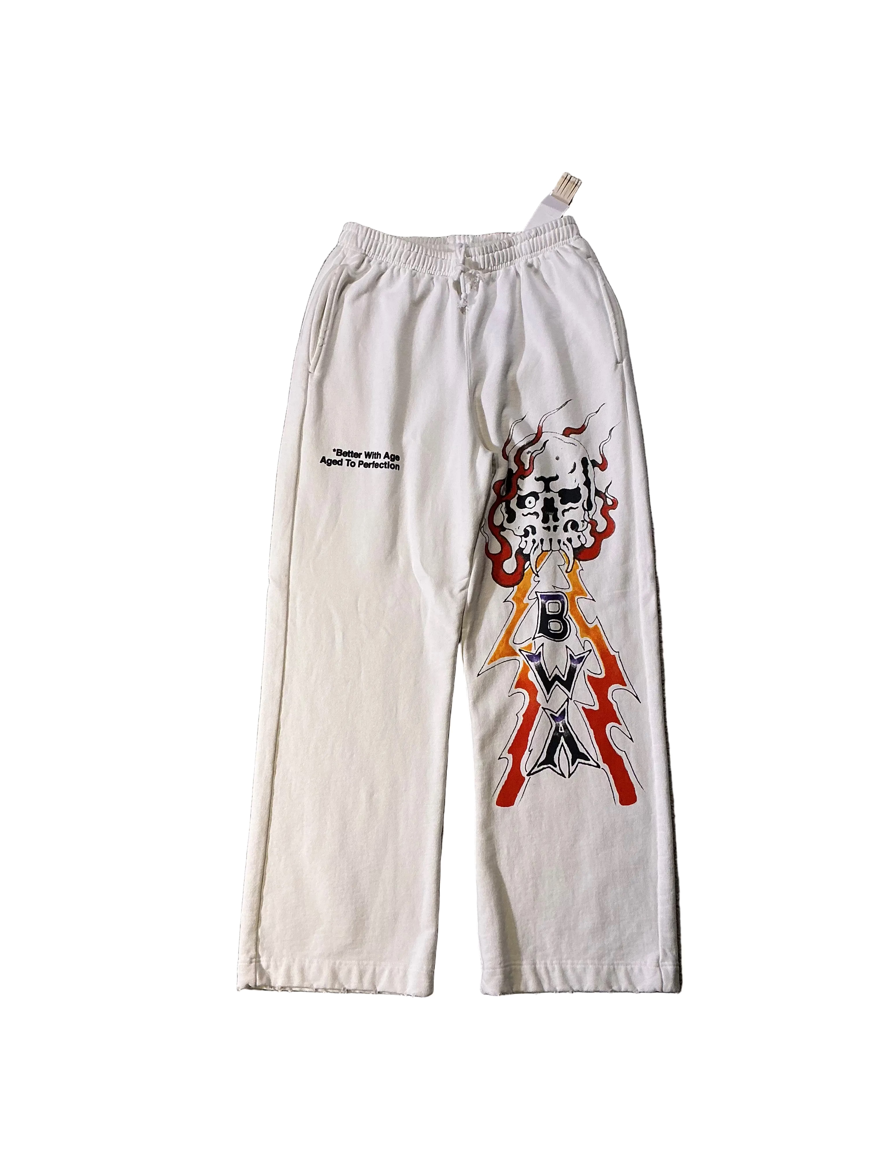 BETTER WITH AGE LIGHTNING SKULL SWEATS WHITE