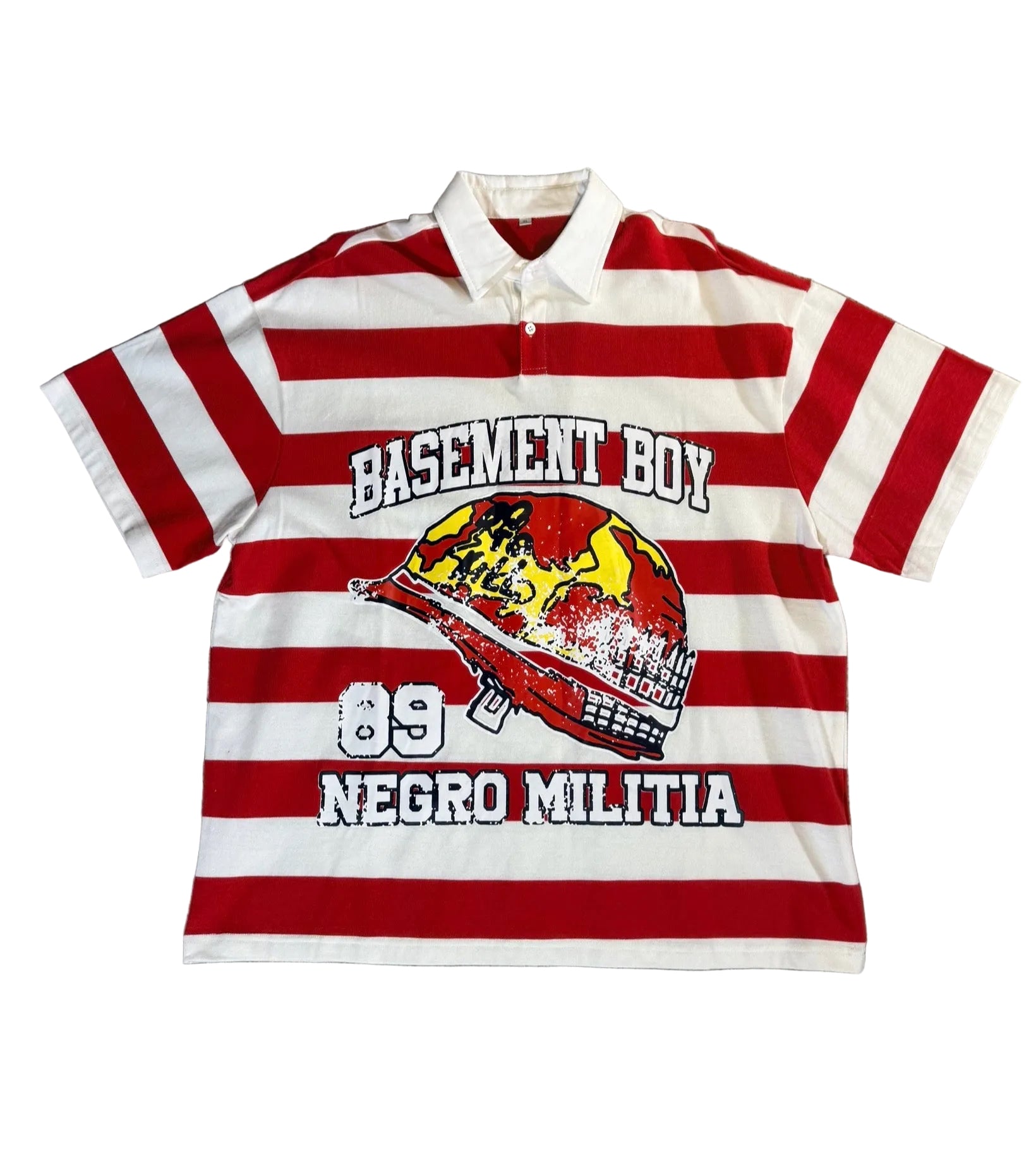 Basement Boy Negro Militia Red Rugby Tee