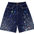 BIRTH OF ROYAL CHILD 20K DIAMOND STARLIGHT DENIM SHORTS IN BLUE
