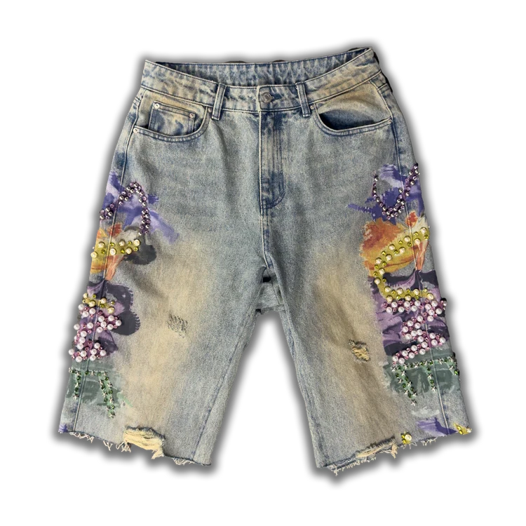 Sume Heaven Stained Jorts