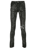 Amiri Distressed Python Print Skinny Jeans Used