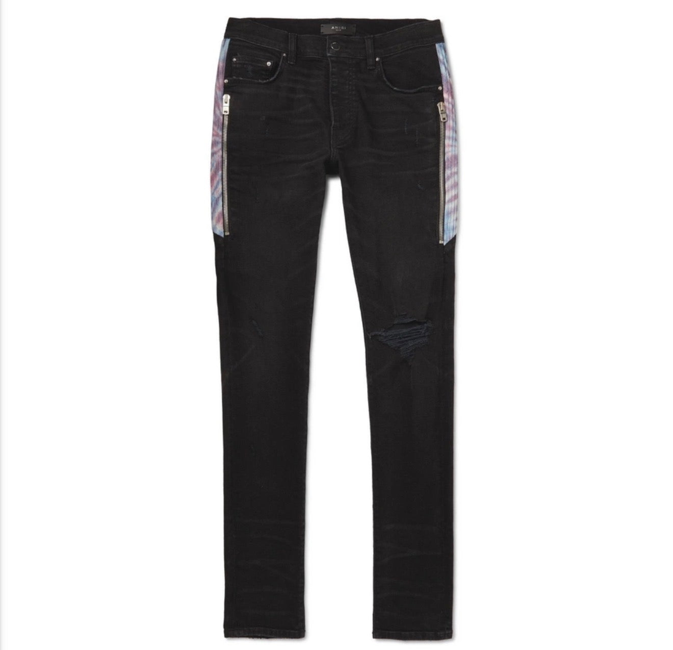 Amiri Half Track Skinny Fit Panelled Distressed Stretch Denim Jeans Used