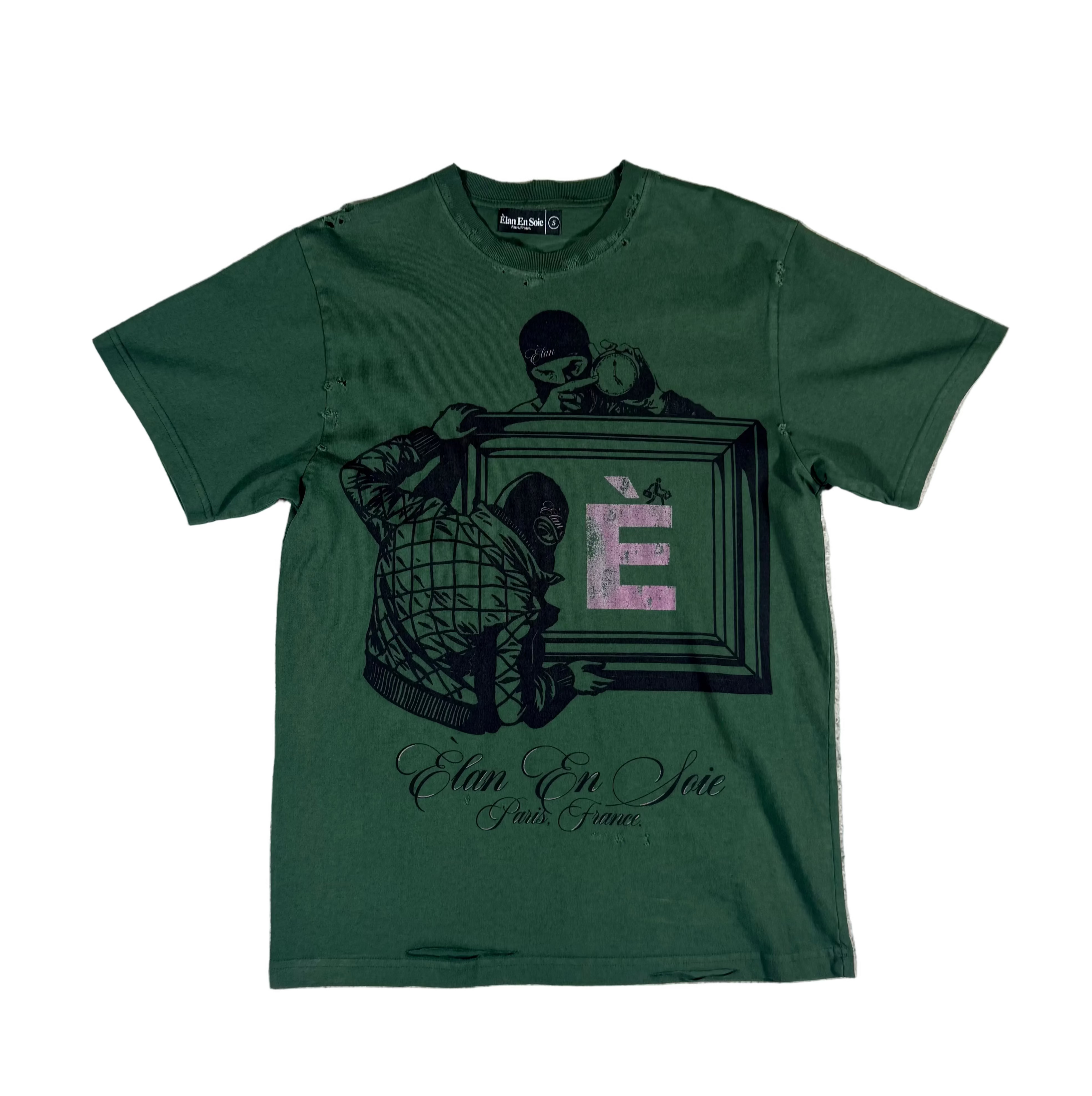 Elan En Soie Pink E Green Tee