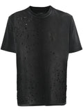 Amiri Shotgun Logo-Print Distressed Tee