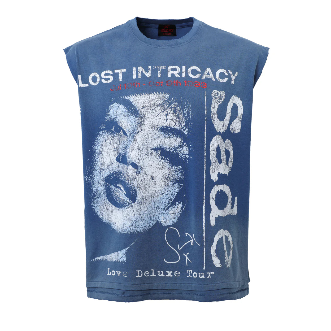 Lost Intricacy Faded Blue Sade Sleeveless Tee