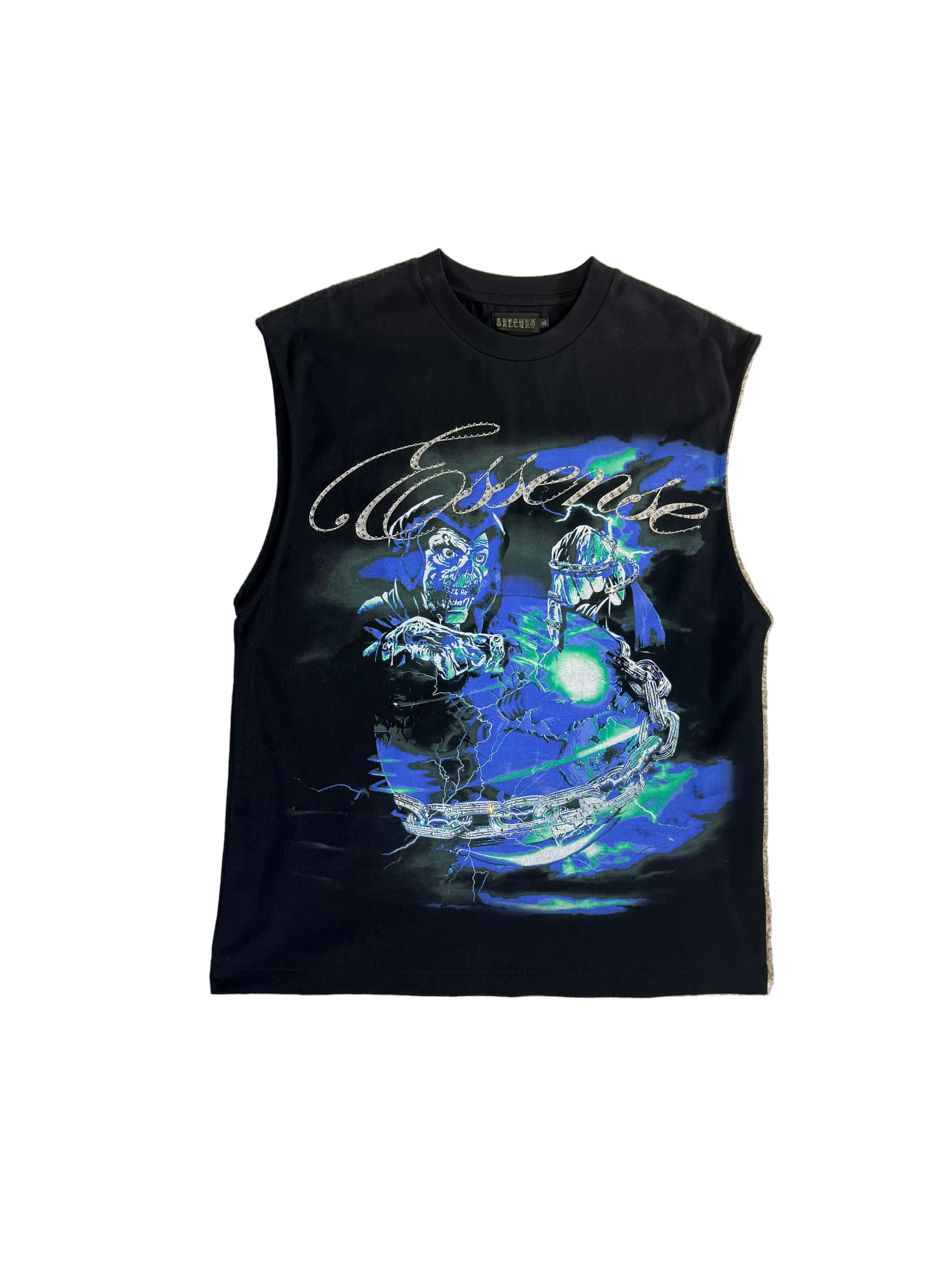 Essense Rhinestone Cutout Tee