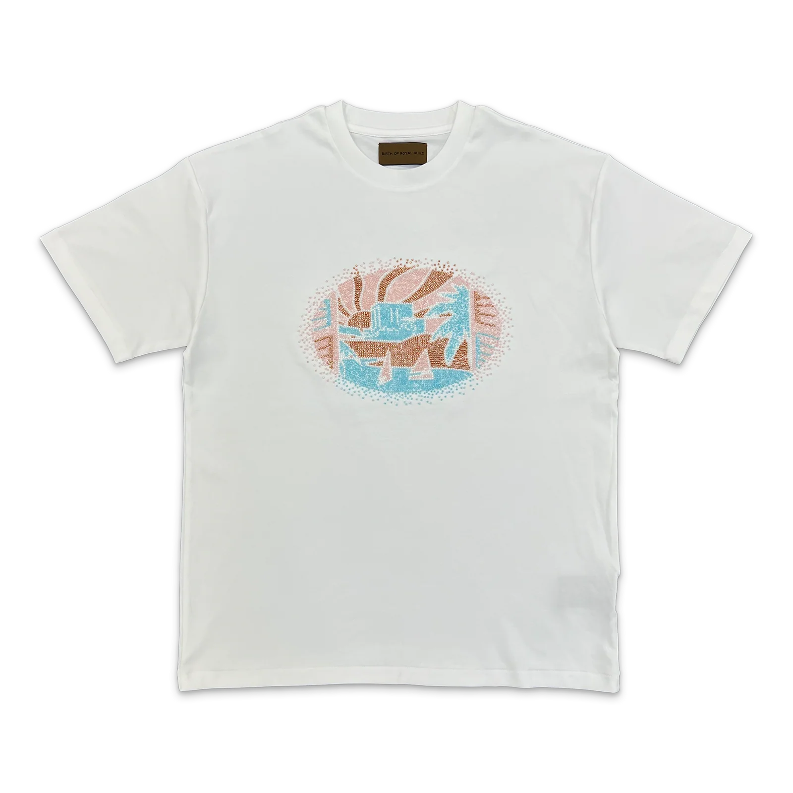 BIRTH OF ROYAL CHILD BEADED NILE RIVER TEE “WHITE”