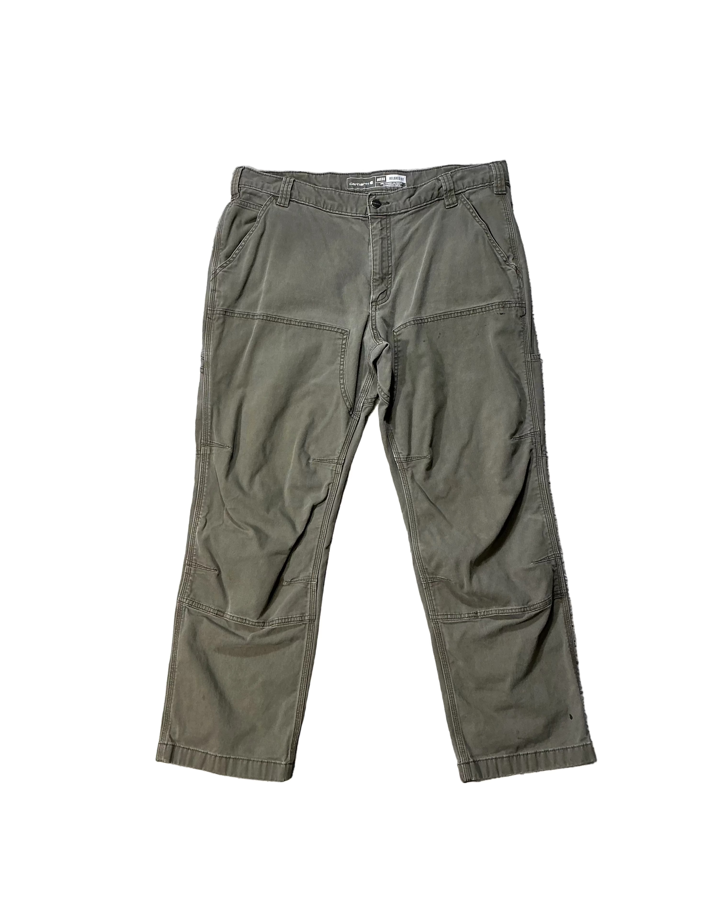 Carhartt Double Knee Pants Green Size 38x30 Relaxed Fit