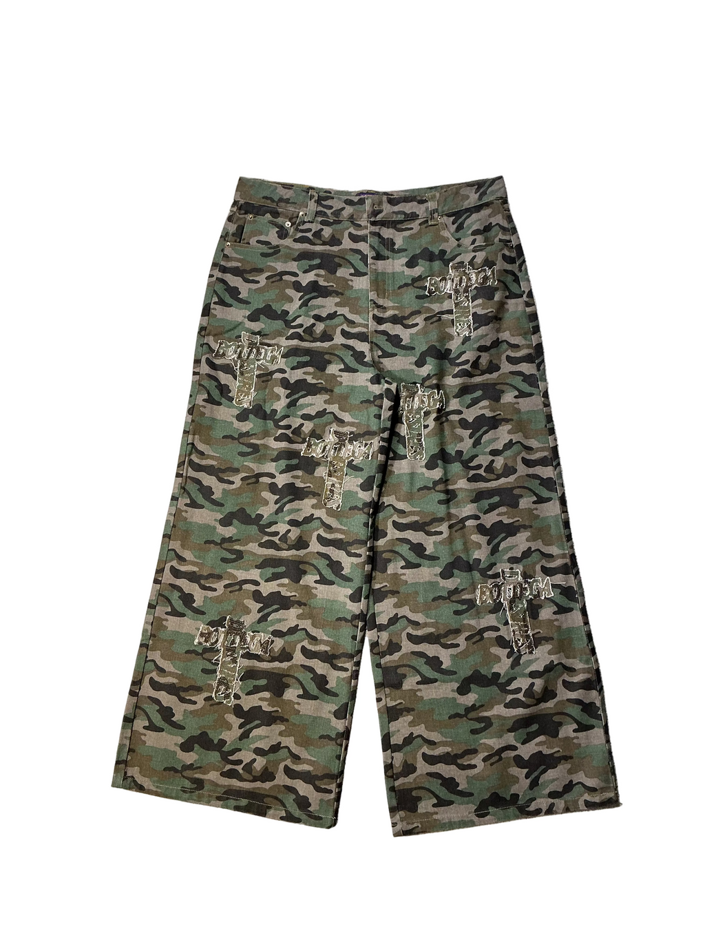 Bottega Desires Holy Grail Camo Denim Pants