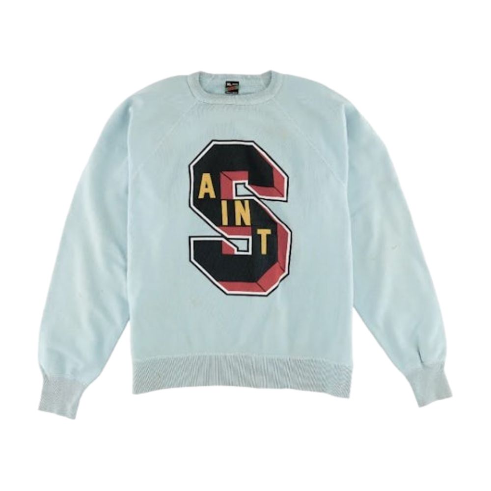 Saint Mxxxxx x Denim Tears Crewneck Sweatshirt (Vintage light Blue)