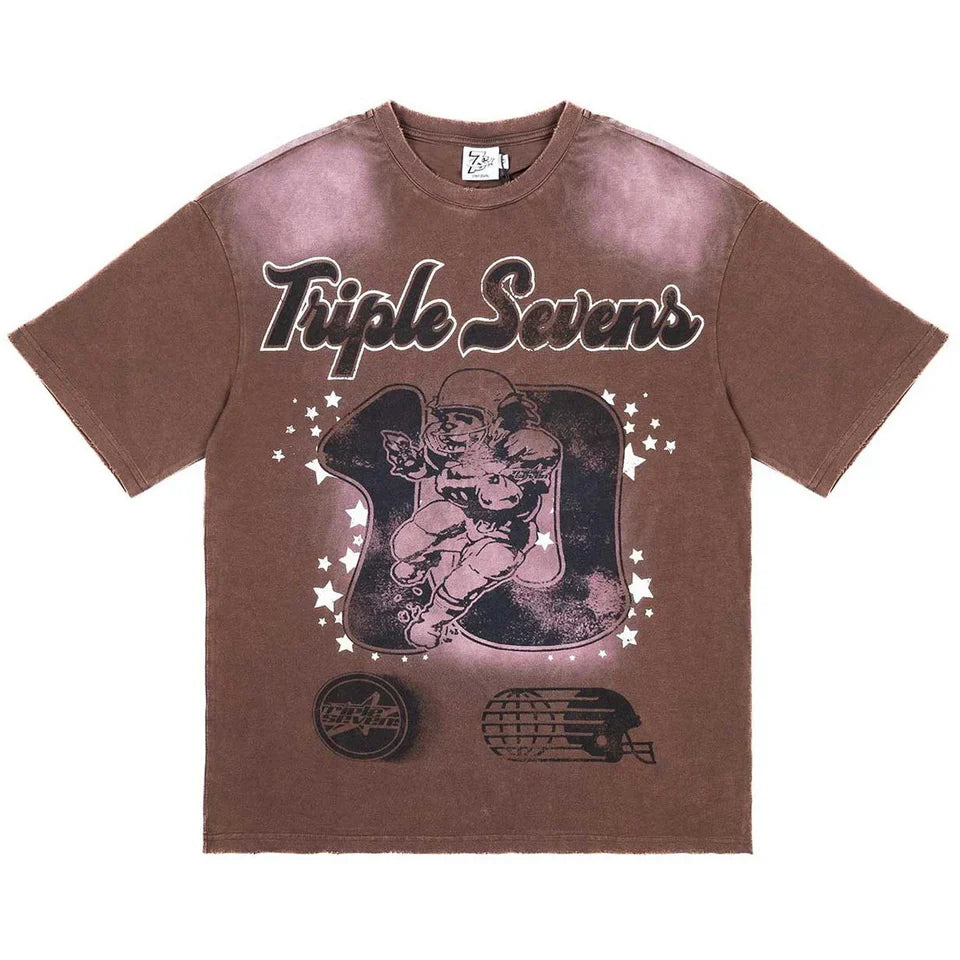 Triple Sevens Football Brown Tee