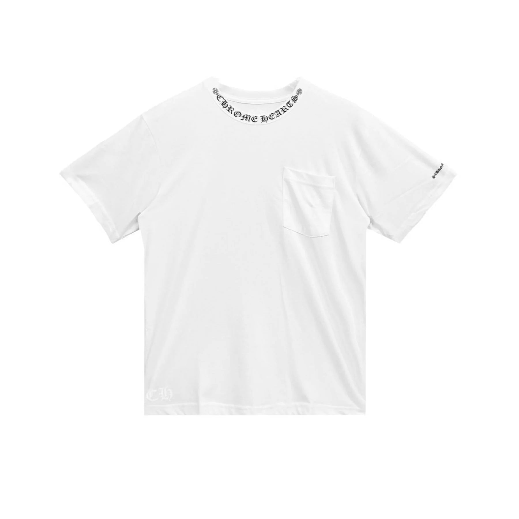 Chrome Hearts  White Neck Logo Short Sleeve Tee