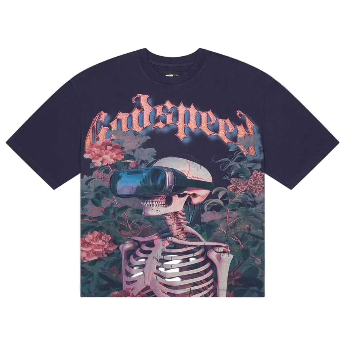GODSPEED VVS VISION FLOWERS TEE NAVY