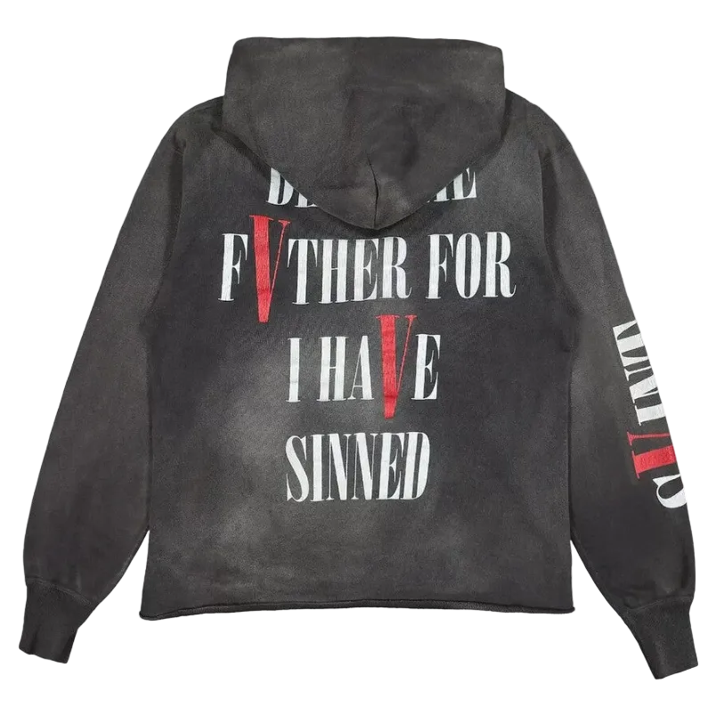 VLONE X SAINT MICHAEL Black Pullover Hoodie Size Medium